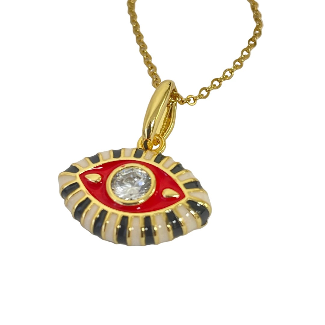 Gold plated evil eye necklace