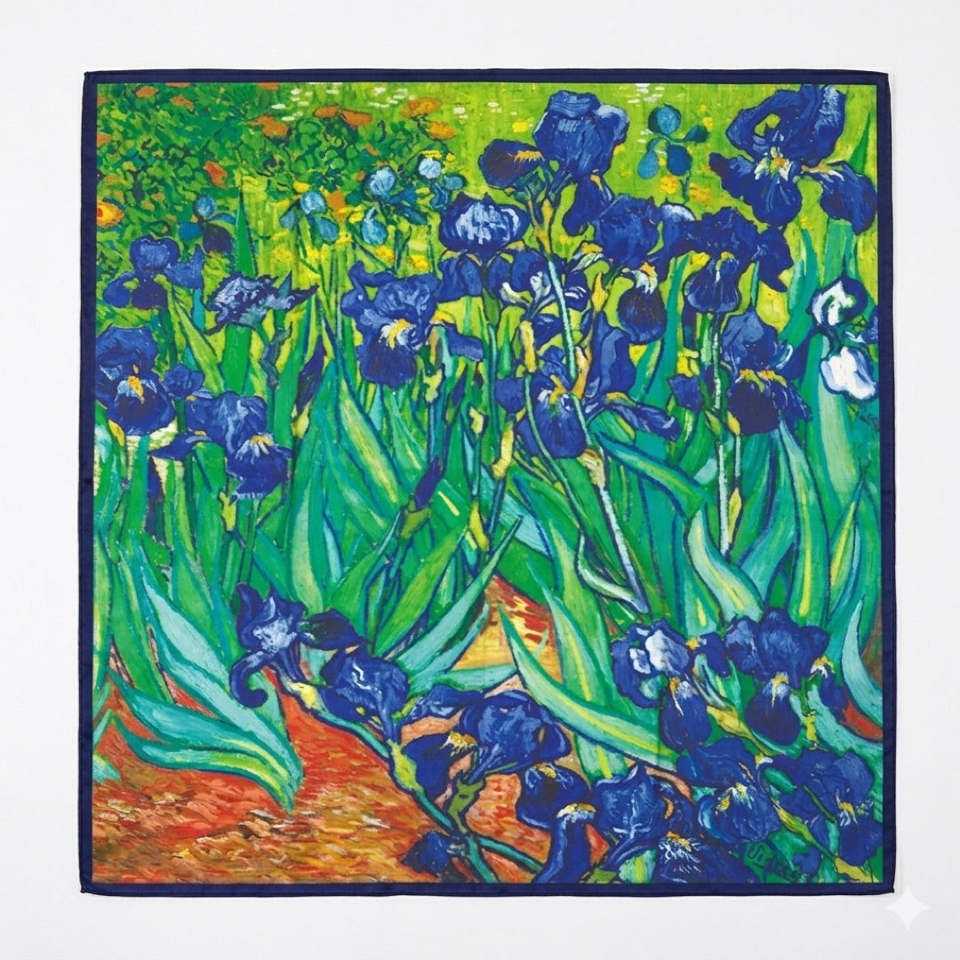 Van Gogh Irises faux silk scarf