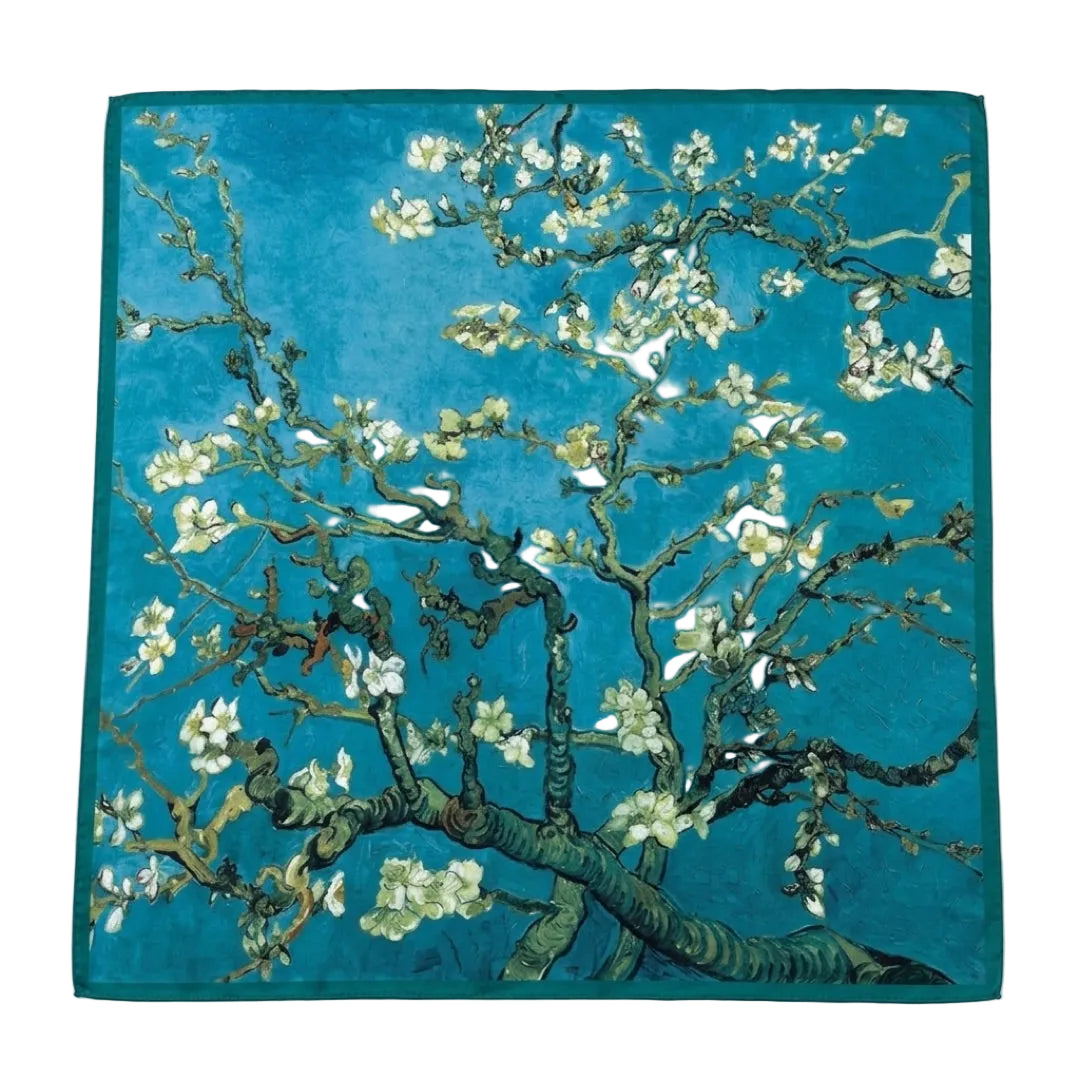Van Gogh Almond Blossoms faux silk scarf