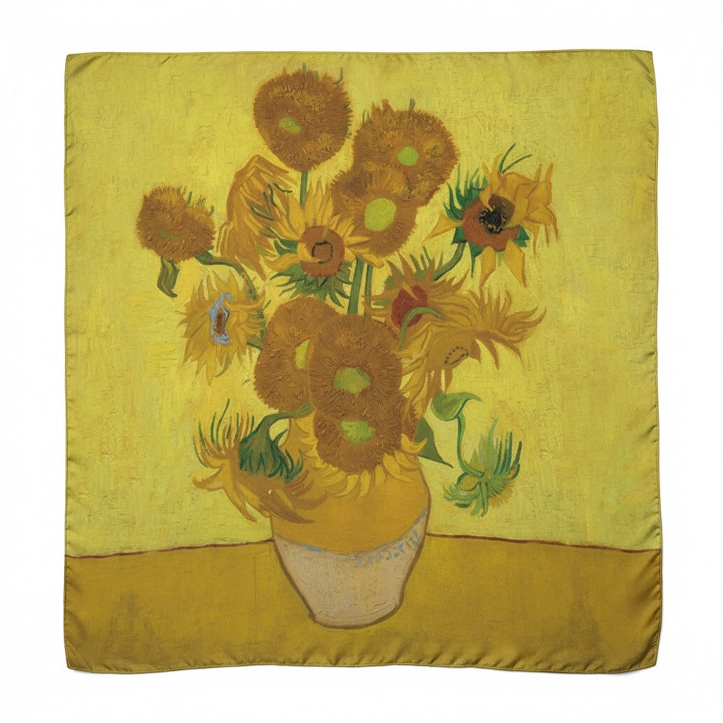 Van Gogh Sunflowers faux silk scarf