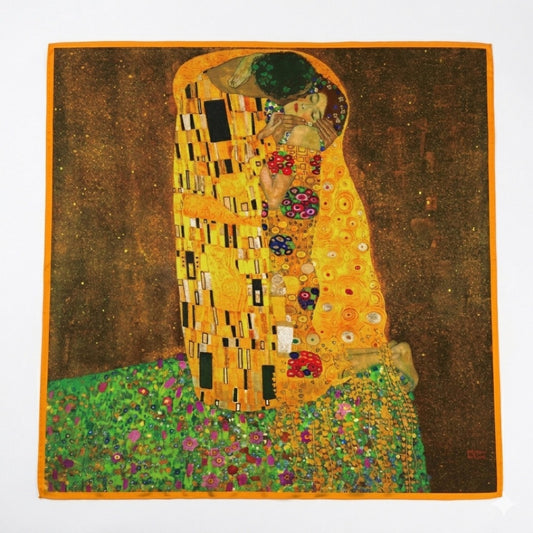 Klimt The Kiss faux silk scarf