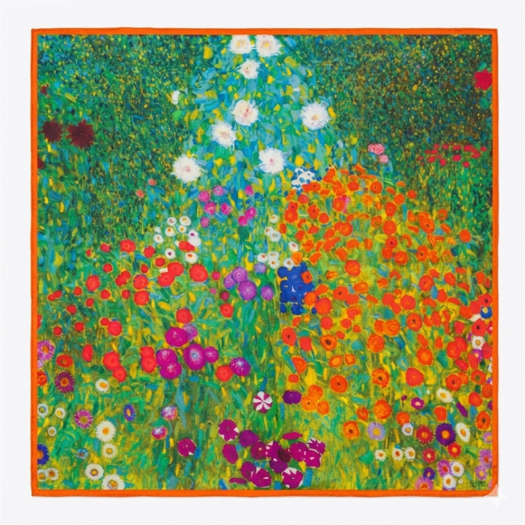 Klimt Flower Garden museum art scarf