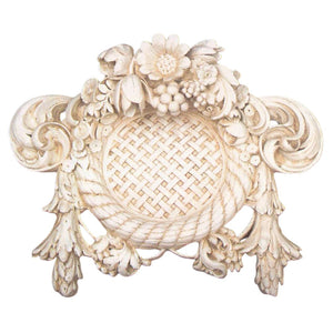 Wall Plaques - Medallion Vintage High Style Flowers with Basket Weave 21H x 25.5W