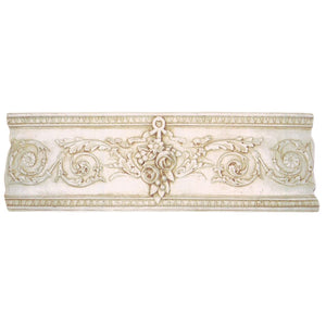 Wall Plaques - Flower Relief Wide Narrow Classical Wall Sculpture 13H x 42W