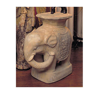 Elephant with Trunk Up to Left Ear Side Table Base 21.75H