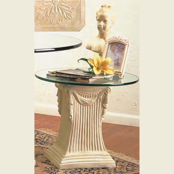 French Fluted Corinthian Side Table Base 20.75H Classical Home Decor
