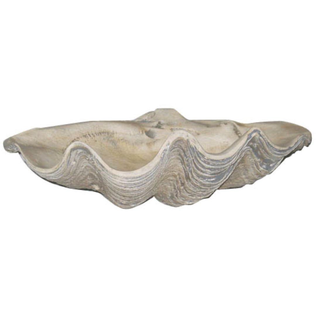 Clam Shell Garden Art Statue Lifelike Cement Large 22.5W