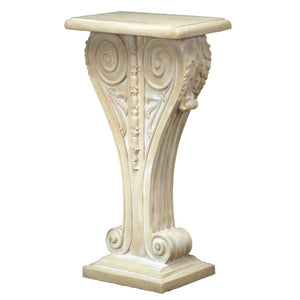 Double Scroll Display Pedestal or Dining Table Base for Glass Top 32H