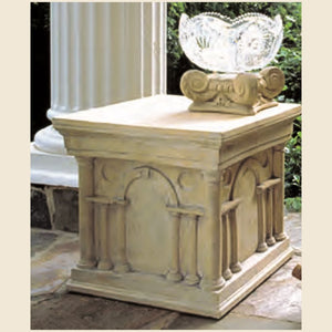 Square Side Table Base with Roman Arches and Columns Engraving 21H