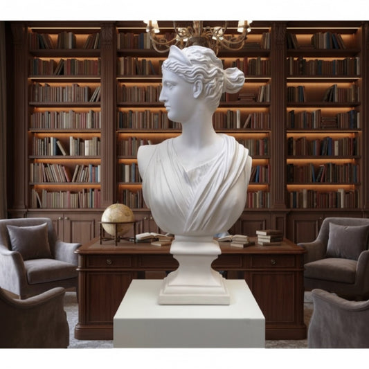 Diana Bust in library, classical style, impressive 23 inches tall