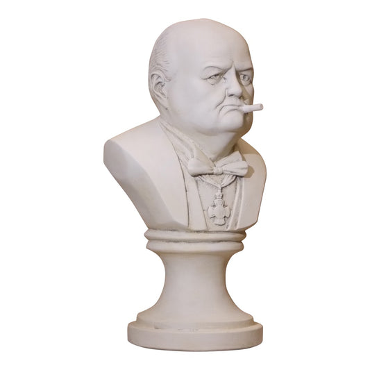 Bust of Winston Churchill with Cigar, Made in USA, Plaster