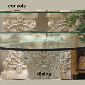 Square Corinthian Classical Column Very Ornate Console Table Base 33H