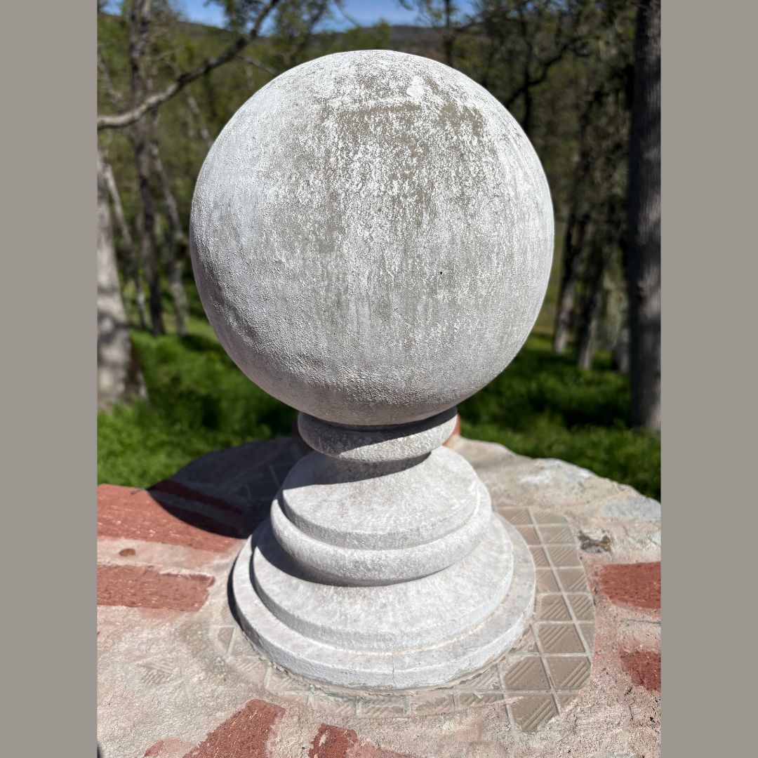 round ball pillar top for garden, made in USA, high quality cement