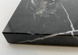 Rectangle Marble Base Black with chips 7 3/4 x 4 1/2 x 3/4 in AS IS ATTIC no returns