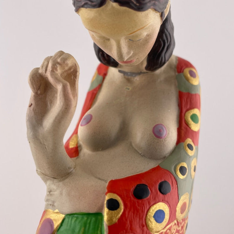 Repaired Klimt-style pregnant figure sculpture from the Attic Collection offered at a great value.