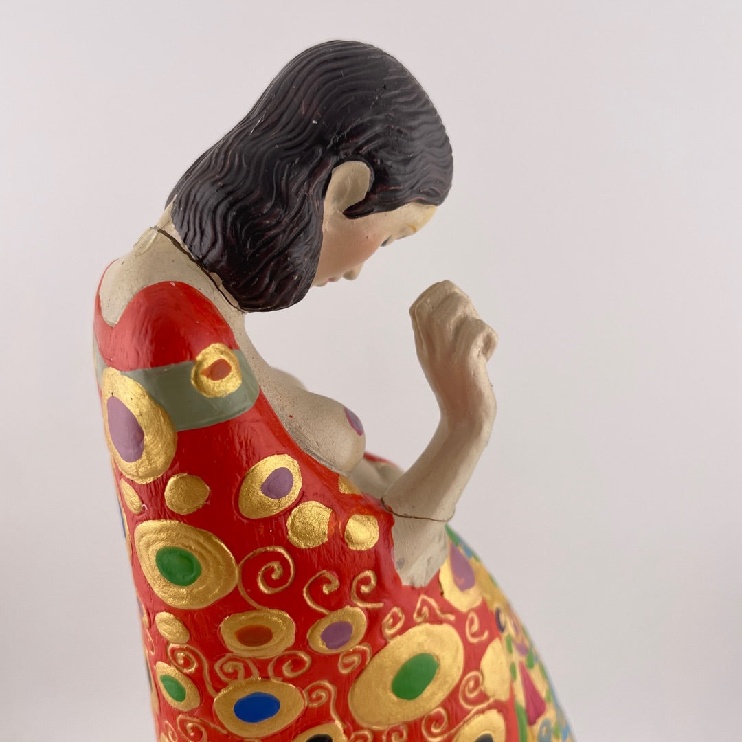 Klimt-inspired pregnant figure sculpture from our Attic Collection with minor repairs at a very good price.