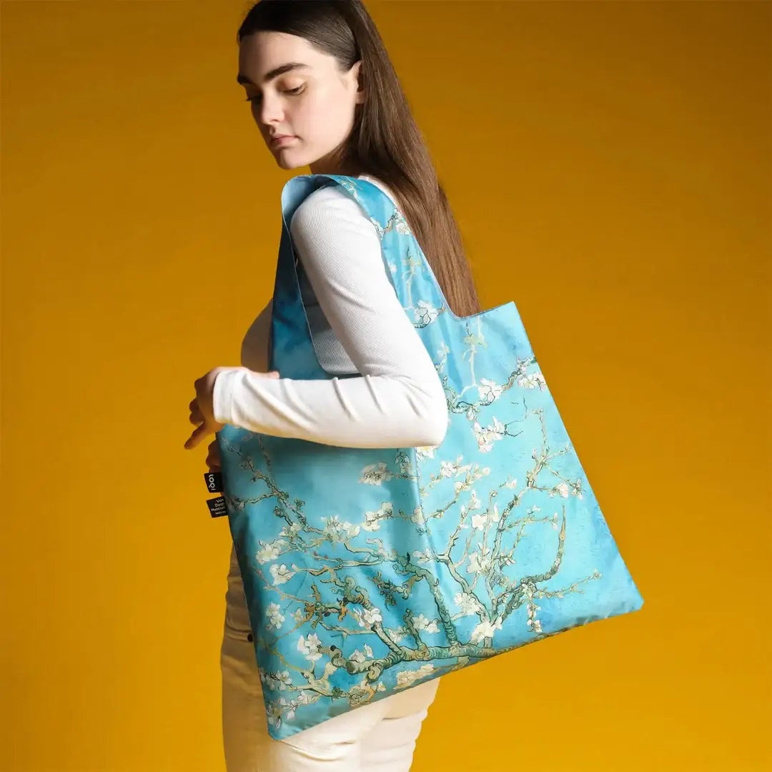 Recycled shopping tote featuring Van Gogh Almond Blossoms artwork
