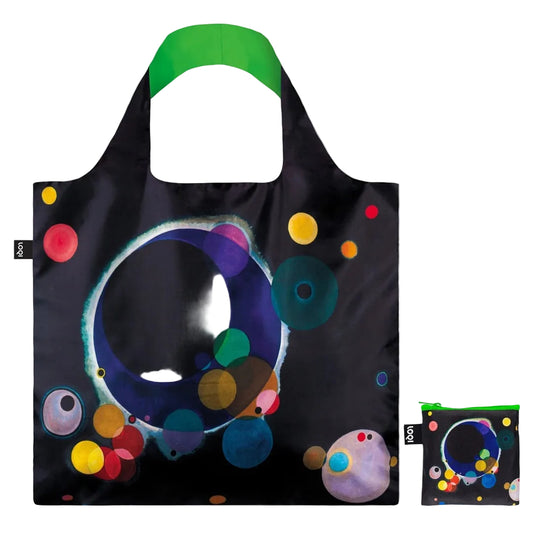 Kandinsky Several Circles tote bag with colorful abstract circle design