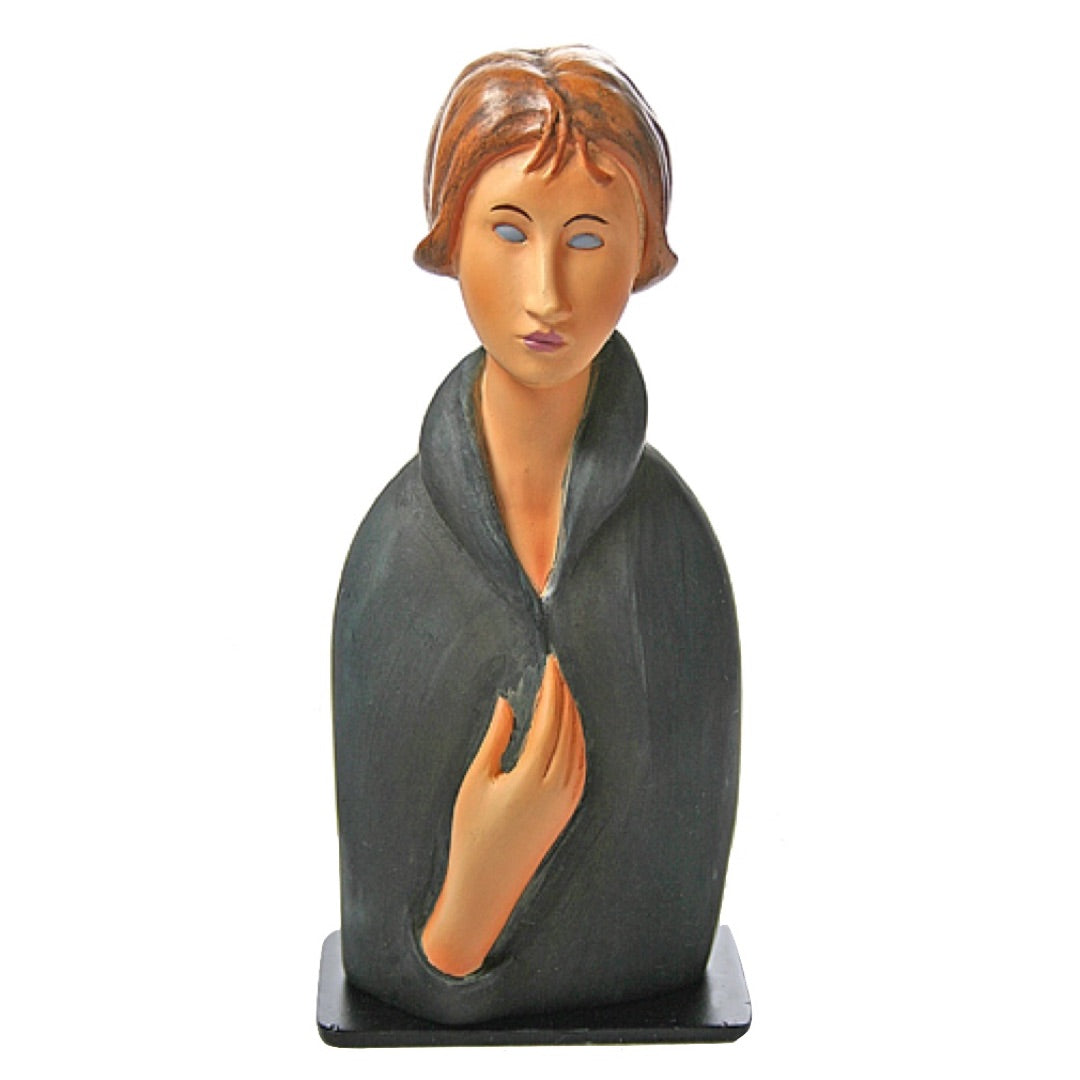 Modigliani Blue Eyed Woman Portrait Statue Series of Women Long Neck 5.75H
