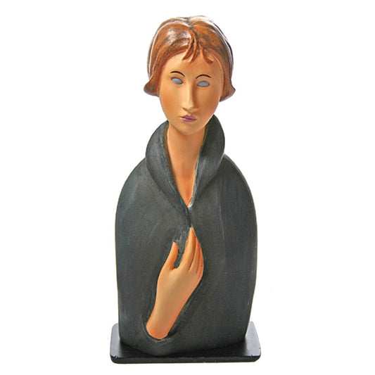 Modigliani Blue Eyed Woman Portrait Statue Series of Women Long Neck 5.75H