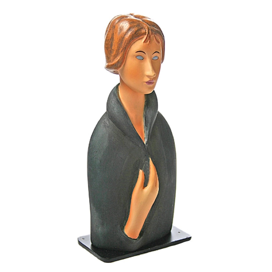 Modigliani Blue Eyed Woman Portrait Statue Series of Women Long Neck 5.75H