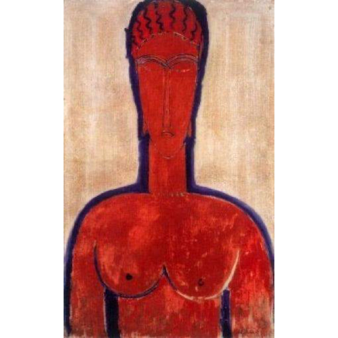 Painting of Le Grande Buste Rouge by Modigliani