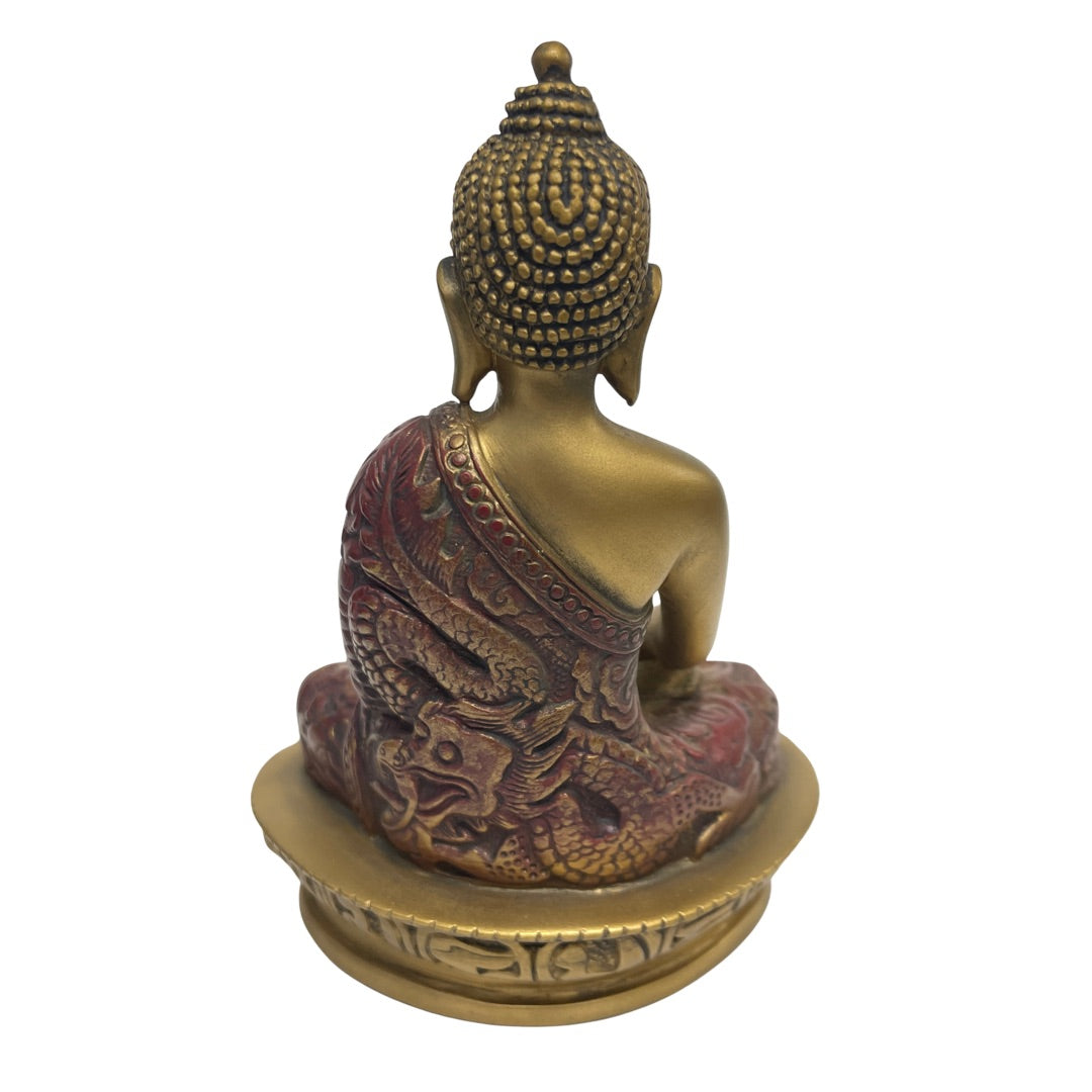 back view of buddha shows intricate details of pattern
