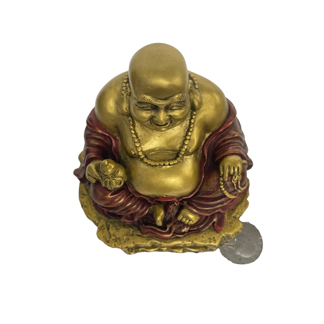 Top view of the small prosperity statue Budai