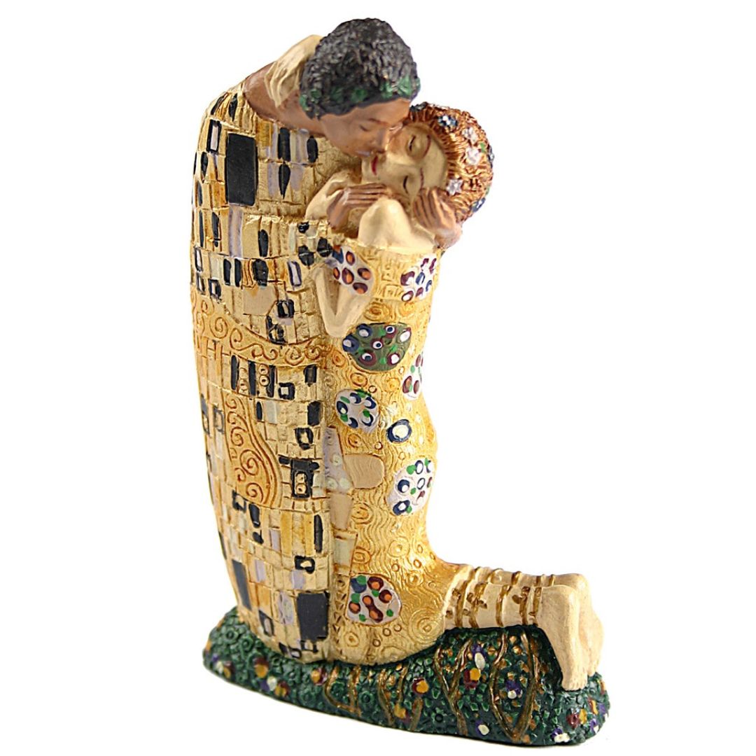 Cake topper Klimt The Kiss mini figurine lovers embrace statue Parastone.