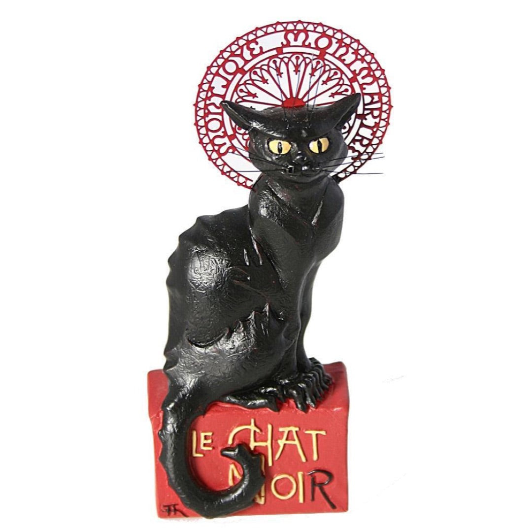 Le Chat Noir Black Cat Montmartre Figurine Statue by Steinlen