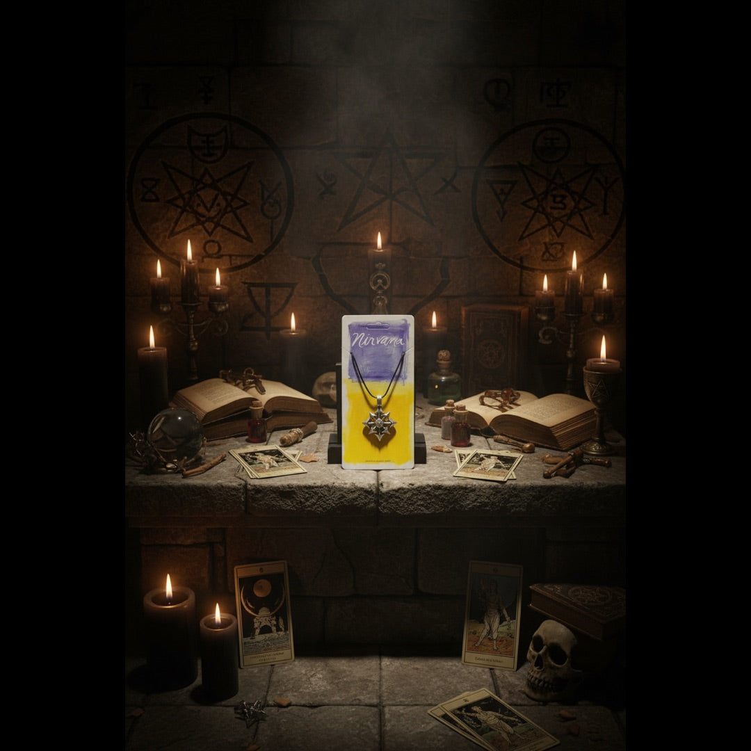 chaos symbol pendant in chaos occult room