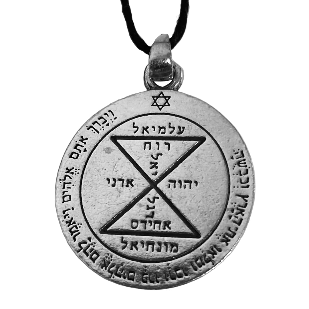 Talisman to attract love necklace PDP-6129, lead-free pewter Third Pentacle of Venus