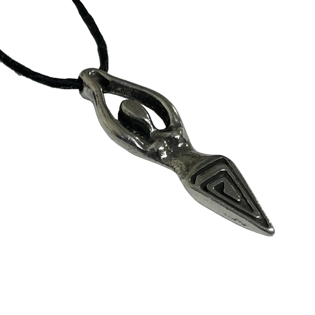 Goddess Of Womb Universal Mother Pewter Pendant Charm Necklace - Museumize.com