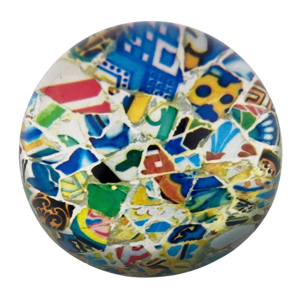 Gaudi Spanish Mosaic Multicolor Modern Art Glass Dome Desk Paperweight 3W