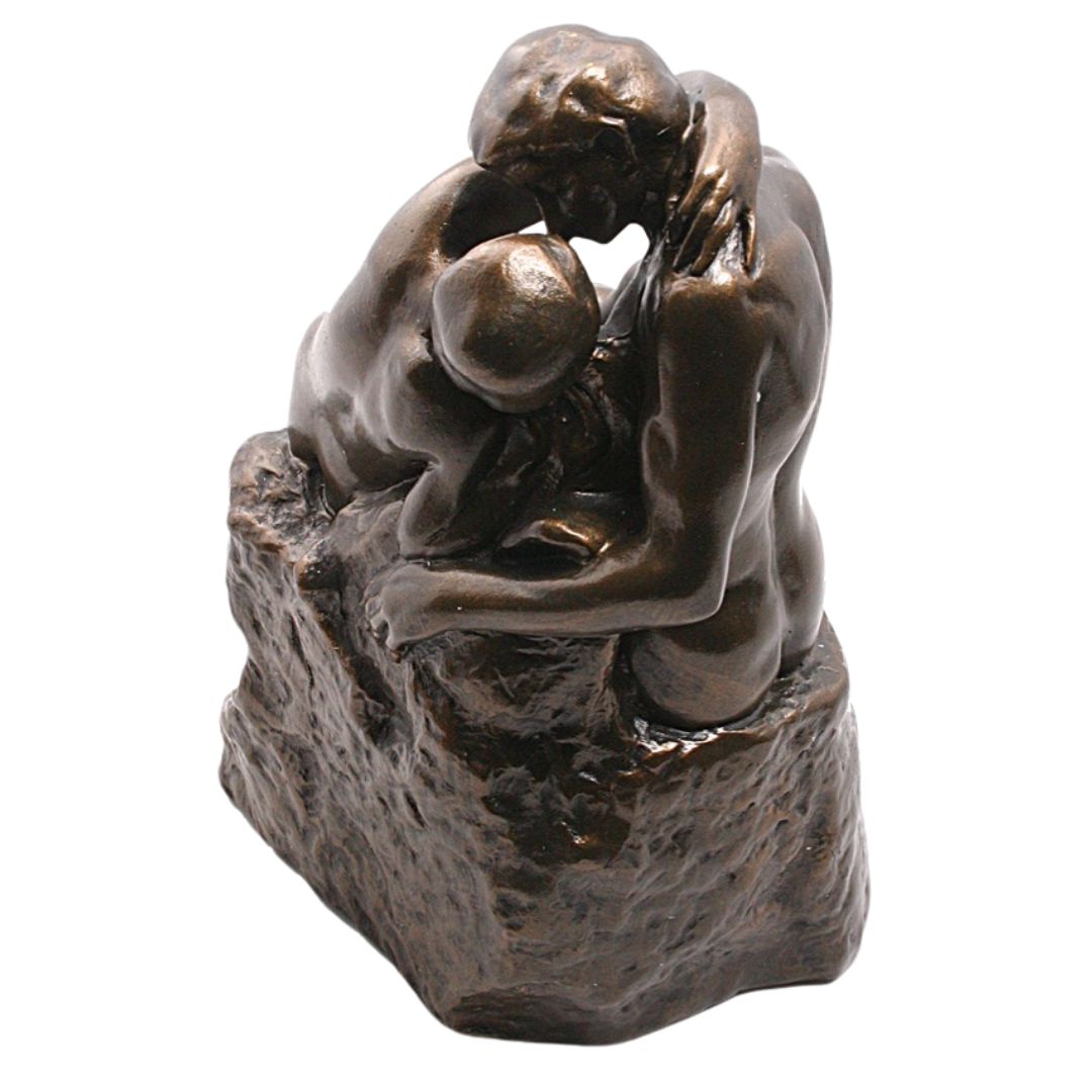 Large Rodin The Kiss statue celebrating eternal love and passion.