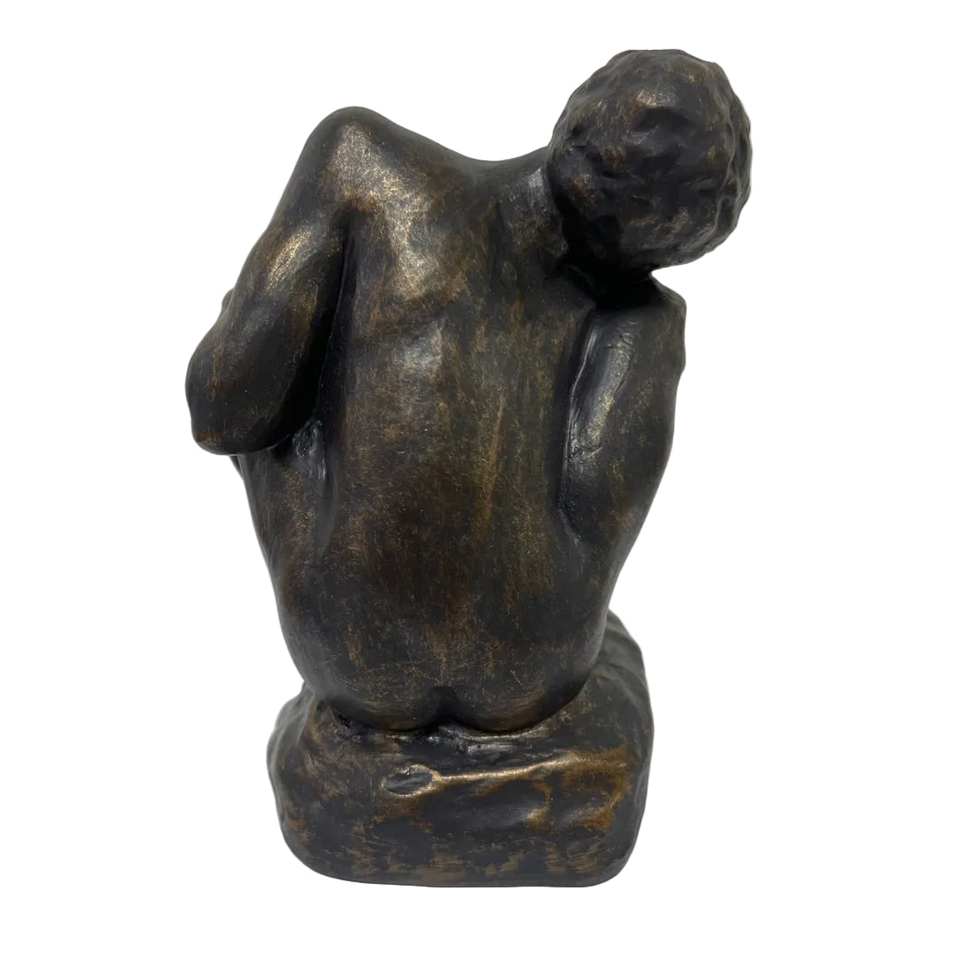 Back view Rodin crouching woman replica, small scale study for the Gates of Hell in France