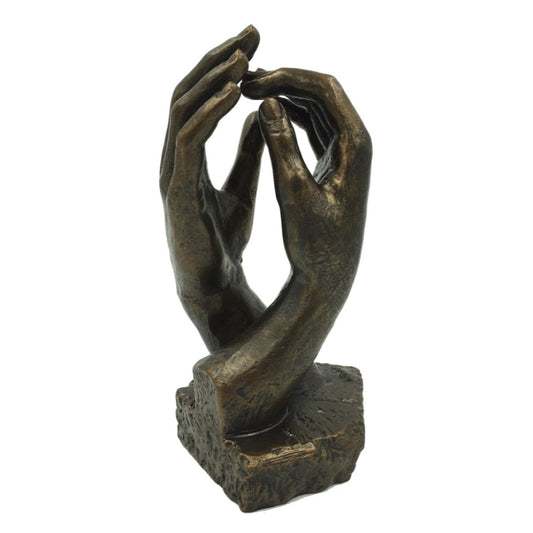 Rodin Cathedral clasping hands statue small bronze finish museum replica