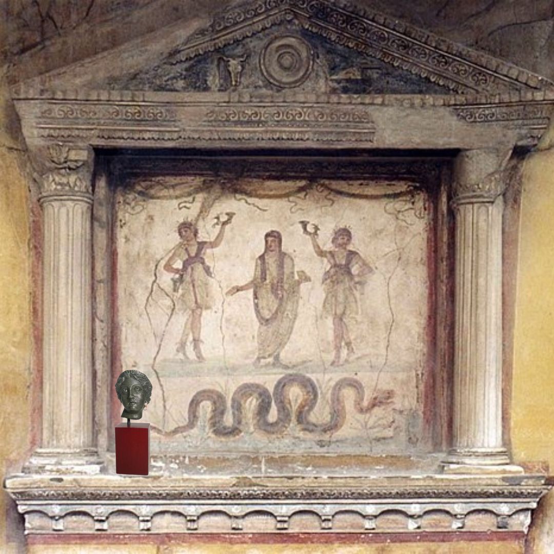 Venus Head bust suggested as placed at lares in House of Vettii in Pompeii.