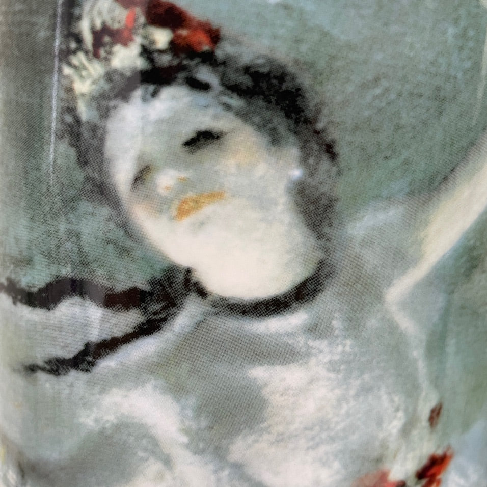 detail of Impressionist ballet dancer vase inspired by Edgar Degas, SDA11 green finish