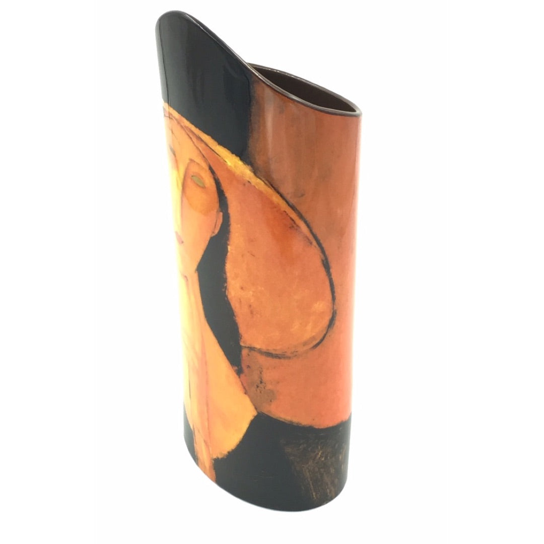 Silhouette d’Art Modigliani vase featuring Jeanne Hébuterne in wide-brim hat