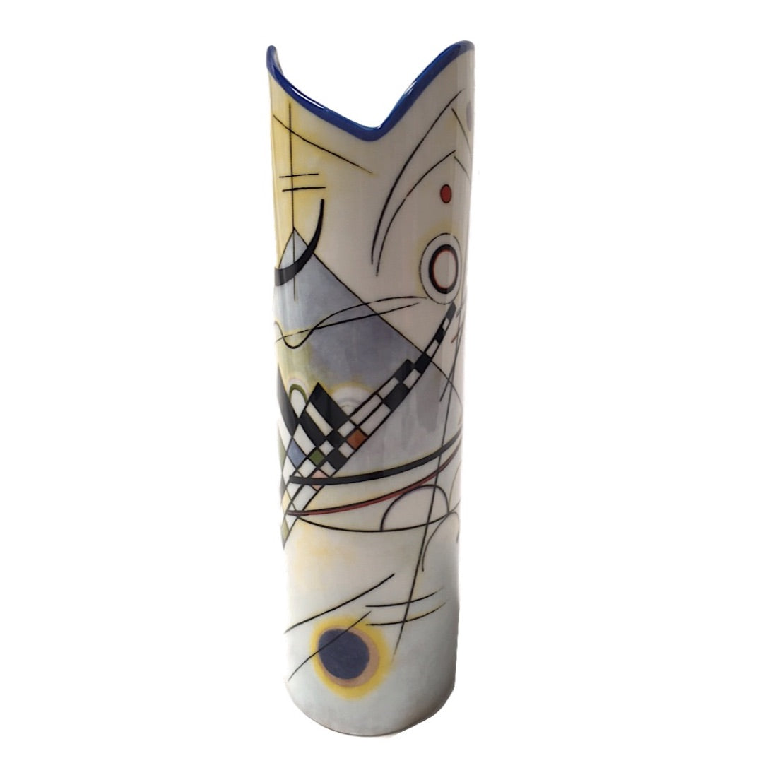 Wassily Kandinsky modern abstract painting wrapped around tall ceramic museum art vase