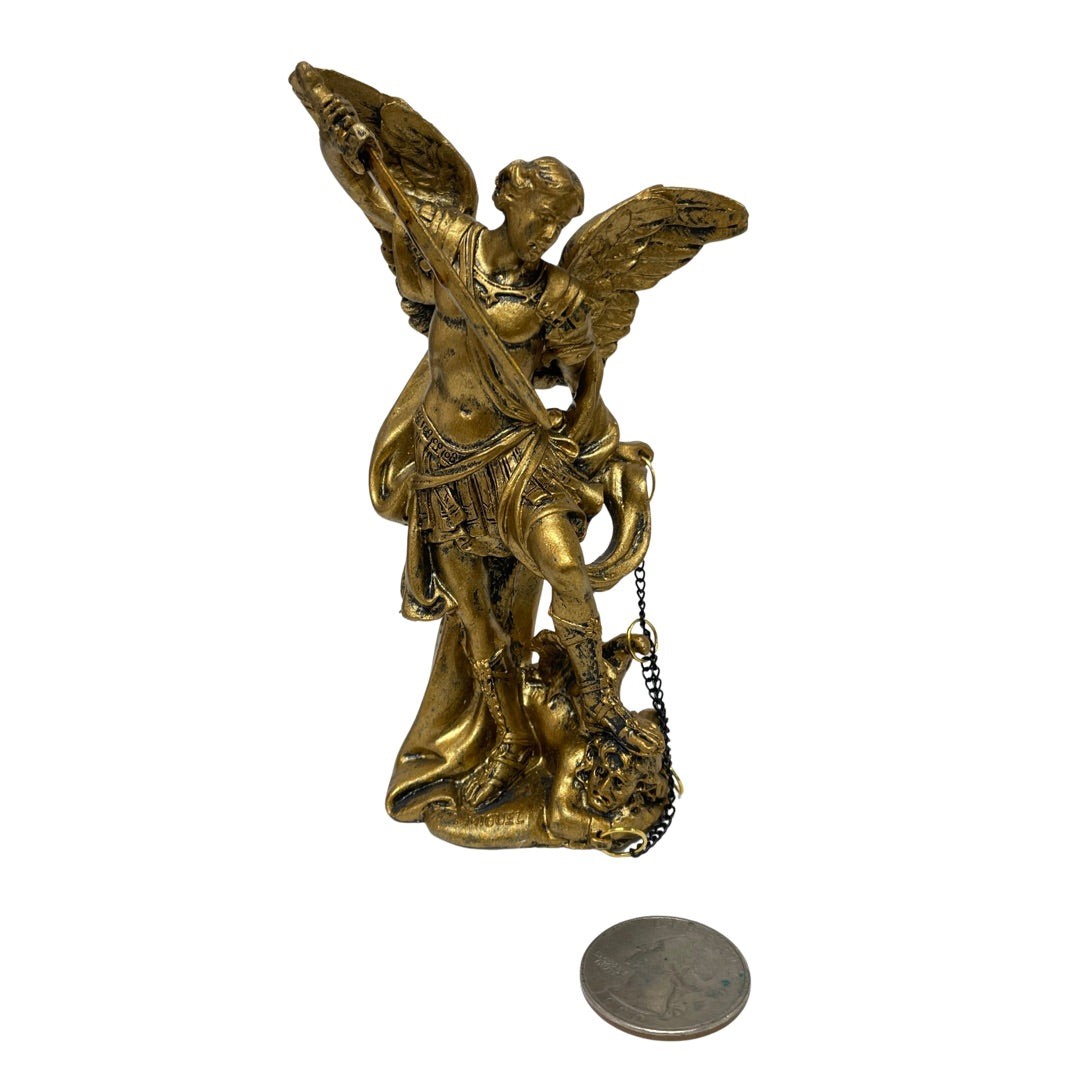 Archangel Michael Statue, Slaying the Devil Miniature