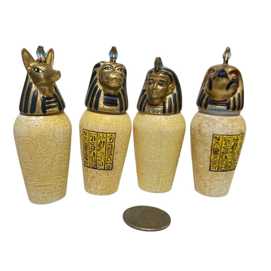 Egyptian Canopic Jar Set, Miniature Set for Learning