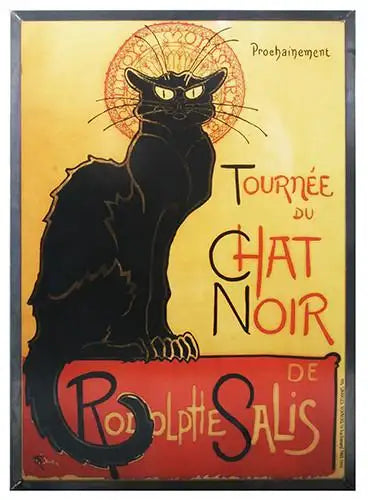 Steinlen Chat Noir Black Cat Stained Glass