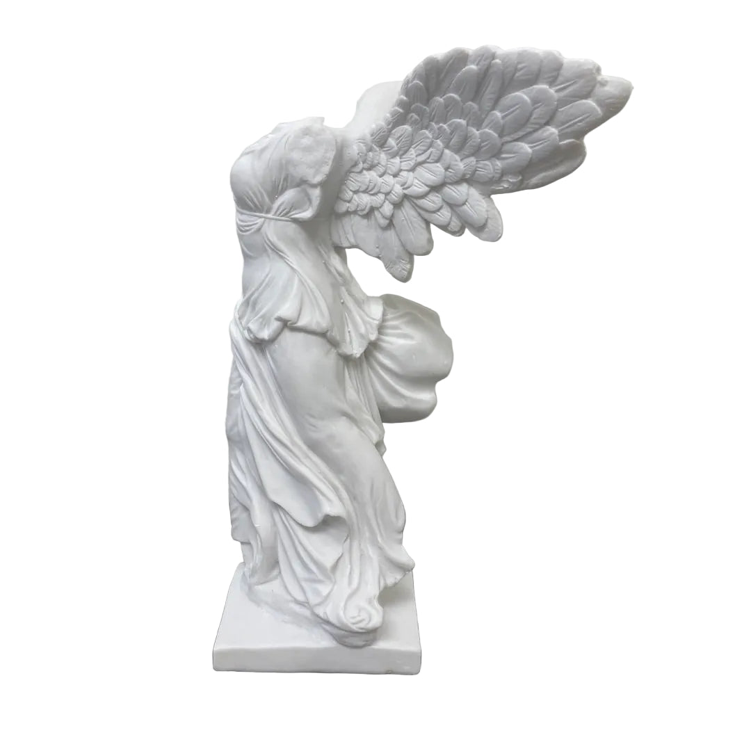 Hellenistic Greek sculpture replica of Nike Victory of Samothrace, detail view of wet drapery technique