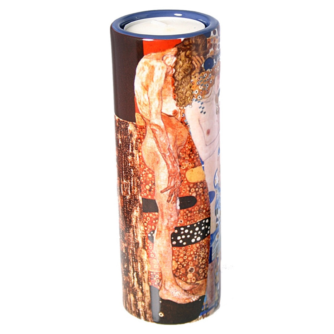 Klimt Mother and Child Three Ages Motherhood Gift Tealight Candleholder 5.75H - Museumize.com