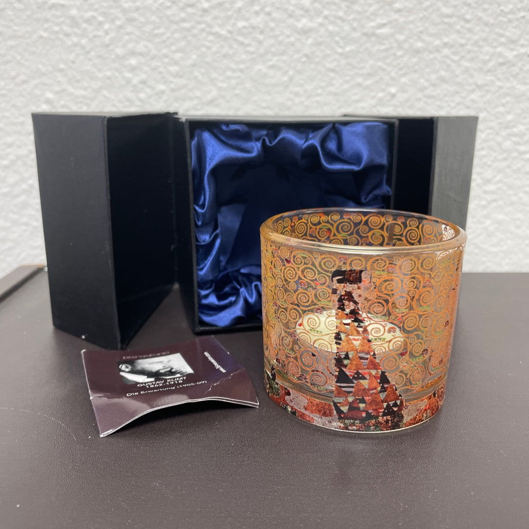 Klimt Expectation Glass Tealight Candleholder 2.3H - Museumize.com