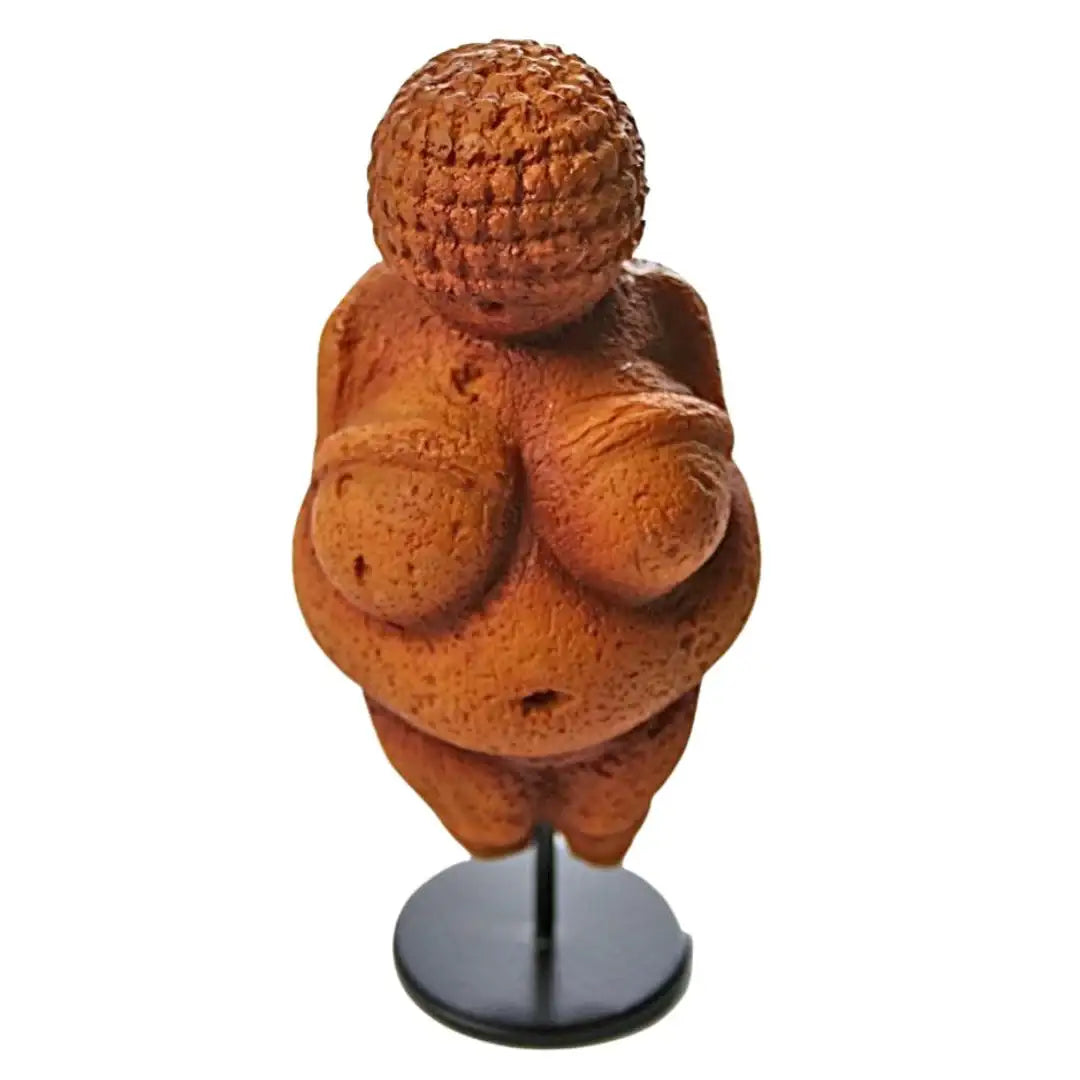 Museum replica of the Venus of Willendorf ancient goddess.