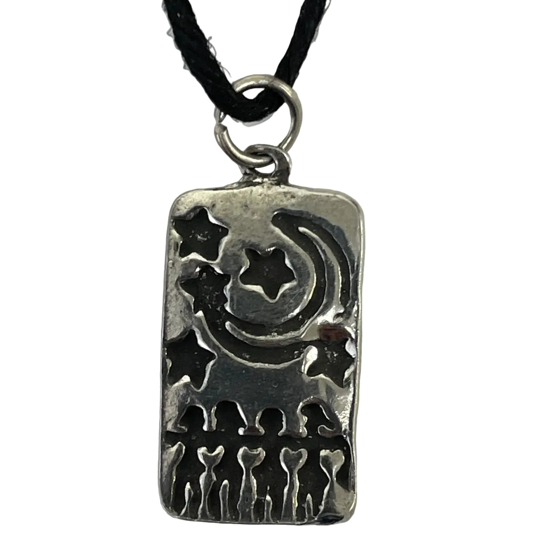 Womens Night Dance Wiccan Pewter Necklace Pendant