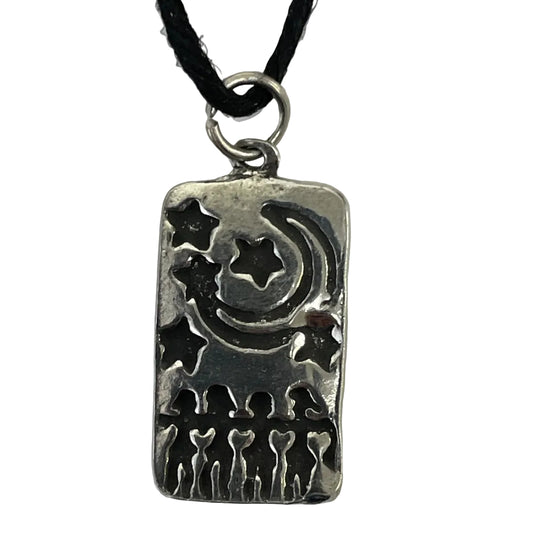 Womens Night Dance Wiccan Pewter Necklace Pendant